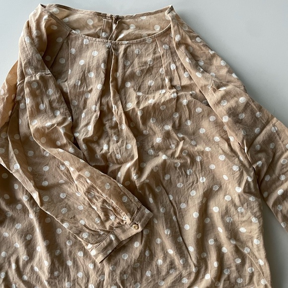 Beige Polka Dot Blouse - Picture 2 of 4
